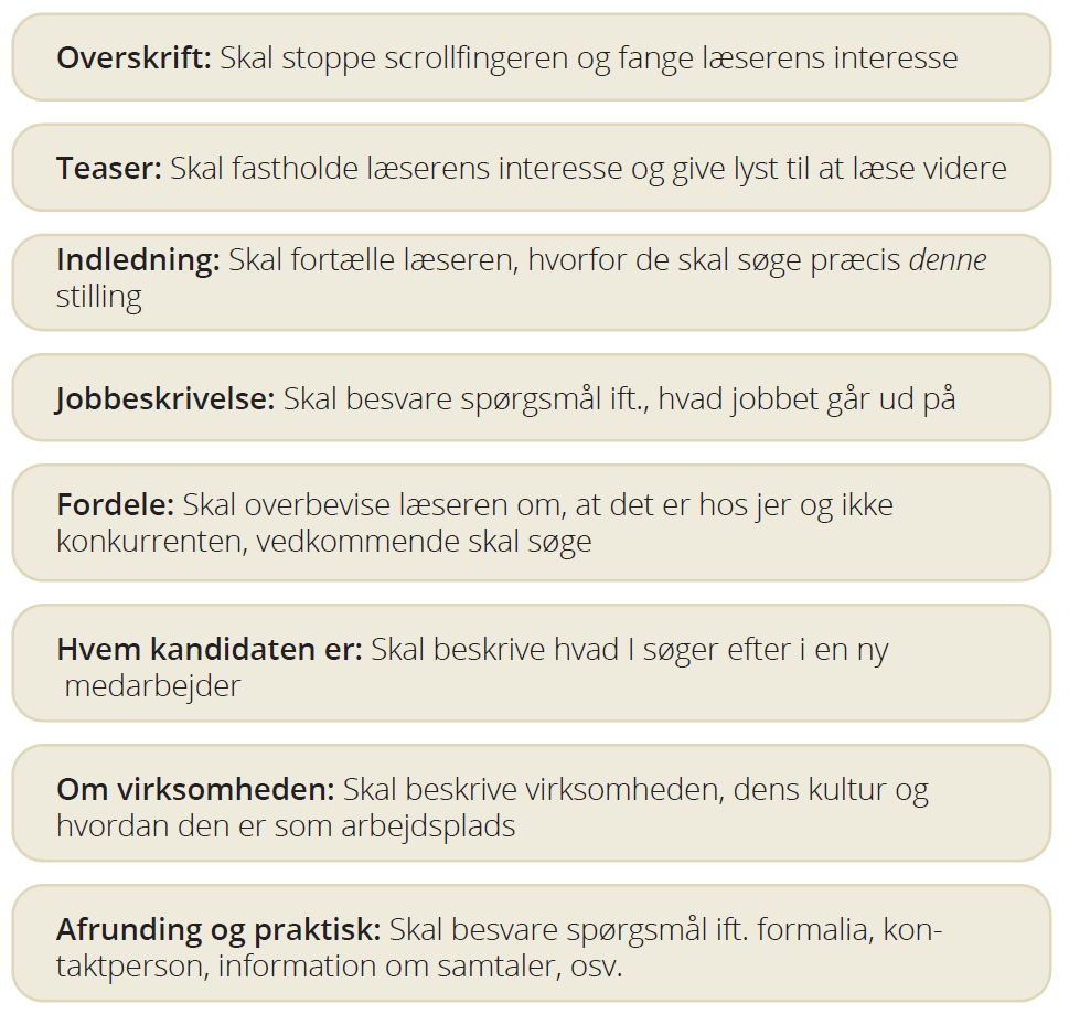 indhold i jobannonce